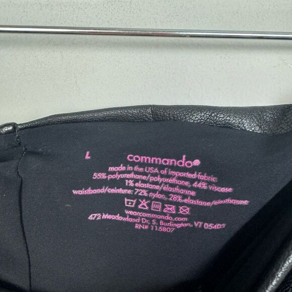 COMMANDO | NEW Black Faux Leather Leggings Women’s Size Large - Picture 7 of 9